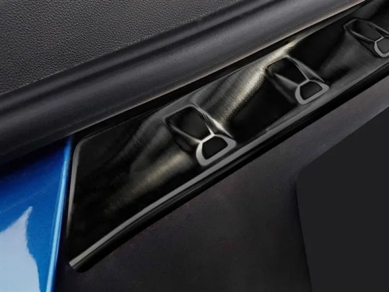 GRAPHIT schwarz  Ladekantenschutz Edelstahl passend für Opel Grandland X ab 10/2017 bis 2021