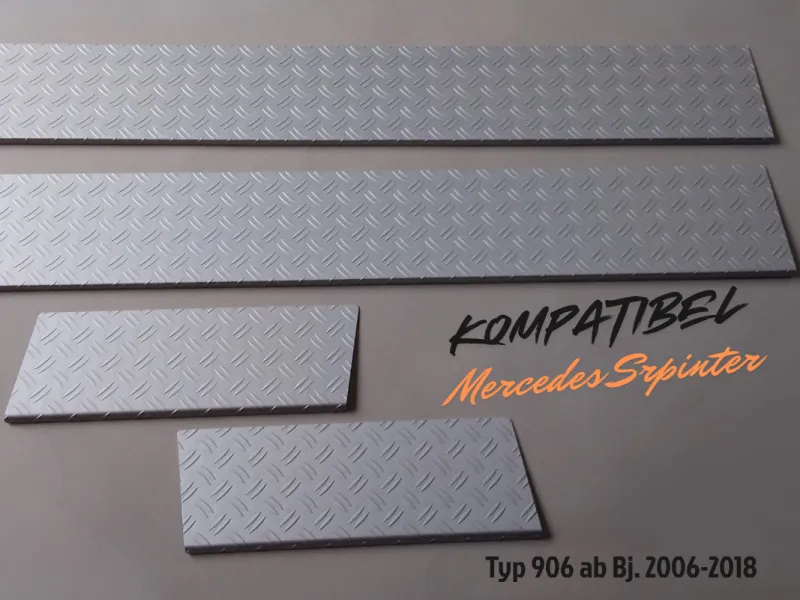 Trittschutzblech-Set (4tlg.) Alu Riffel matt passend für Mercedes Sprinter W906 2006 - 2018