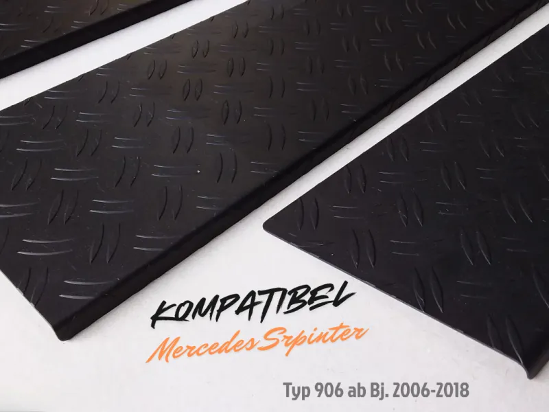 Trittschutzblech-Set (3tlg.) Alu Riffel schwarz passend für Mercedes Sprinter W906 2006 - 2018