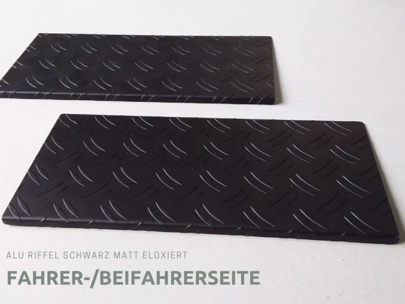 Trittschutzblech-Set (2tlg.) Alu Riffel schwarz passend für Toyota Proace II ab 2016