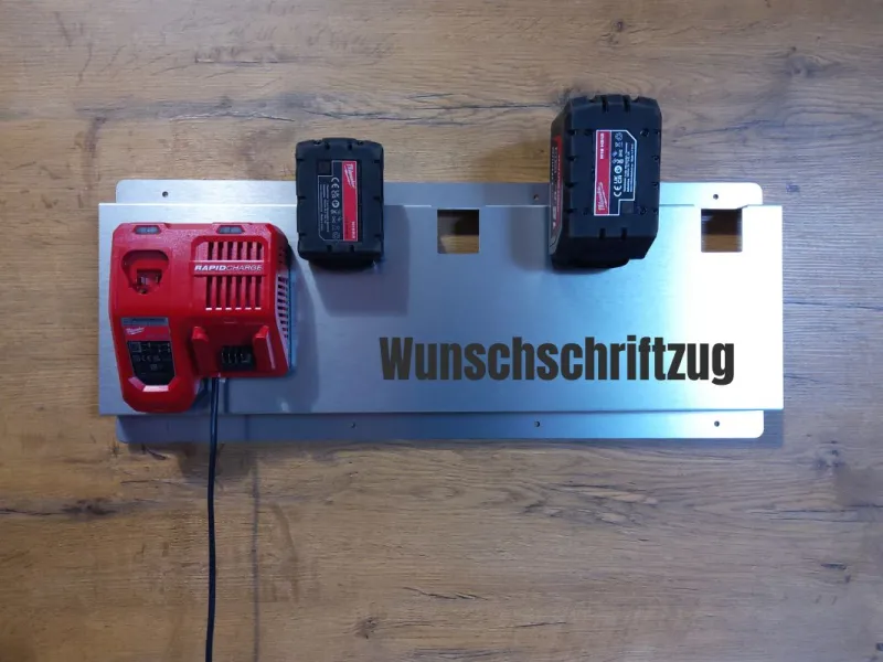 Akku und Ladegerät Wandhalterung passend für Dewalt 18V PERSONALISIERT