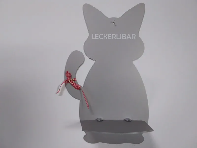 BSB Miezi Bar - Katze Leckerlibar hochwertig und robust aus Alu silber matt eloxiert