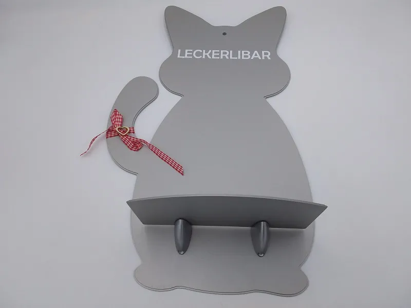 BSB Miezi Bar - Katze Leckerlibar hochwertig und robust aus Alu silber matt eloxiert