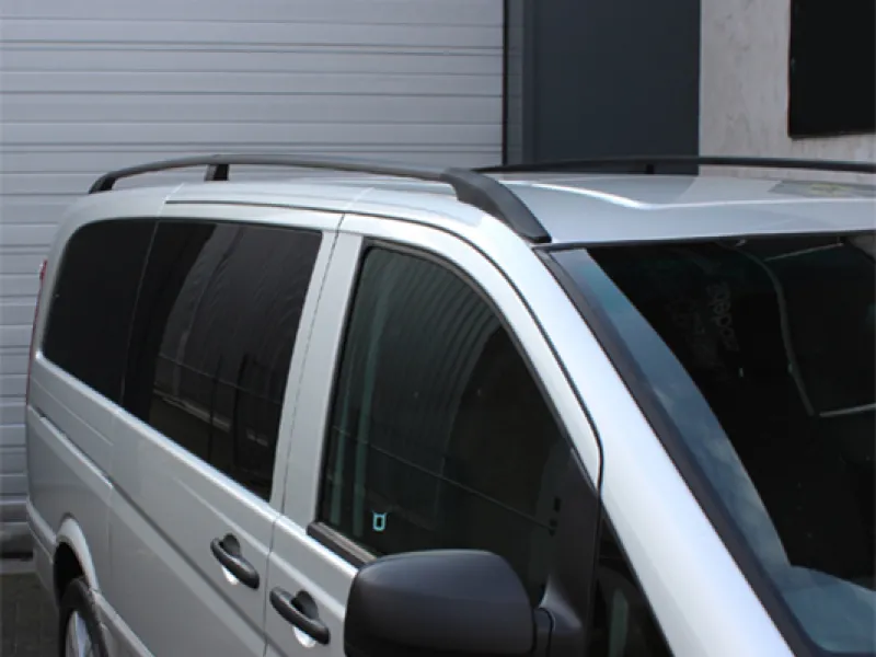 Dachreling Set Alu schwarz matt passend für Peugeot Partner II 2008 - 2018 (L1)