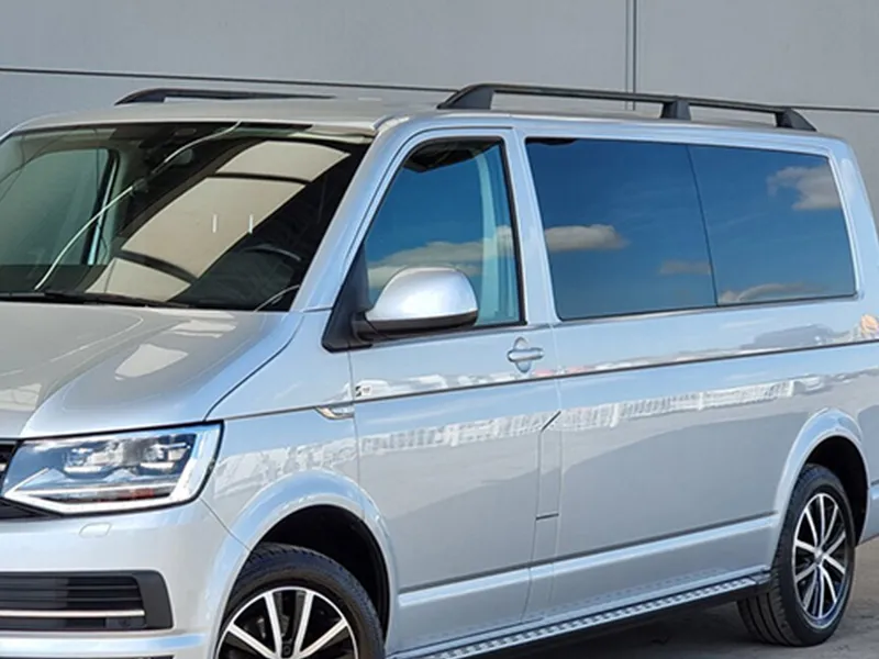 Dachreling Set Alu schwarz matt passend für VW T6 2015 - 2019 (L1)