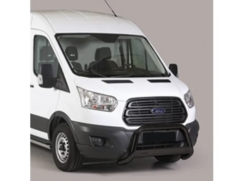 Frontbügel mit Querplatte Edelstahl schwarz Ø 63mm passend für Ford Transit 2014 - 2024