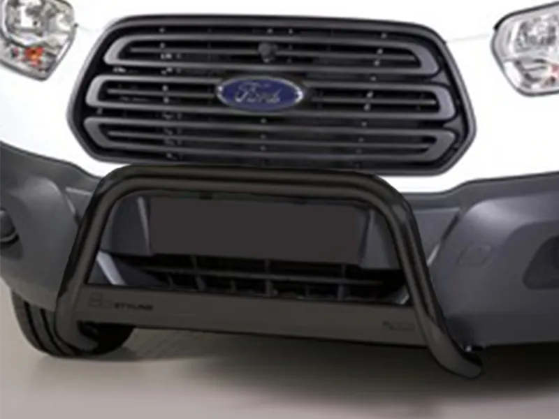 Frontbügel mit Querplatte Edelstahl schwarz Ø 63mm passend für Ford Transit 2014 - 2024