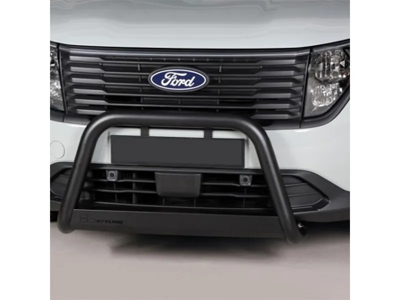 Frontbügel mit Querplatte Edelstahl schwarz Ø 63mm passend für Ford Transit Courier II ab 2024