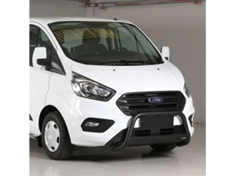 Frontbügel mit Querplatte Edelstahl schwarz Ø 63mm passend für Ford Transit Custom 2018 - 2023