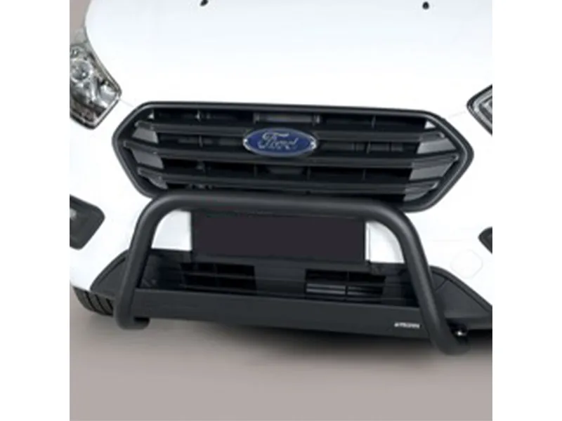 Frontbügel mit Querplatte Edelstahl schwarz Ø 63mm passend für Ford Transit Custom 2018 - 2023