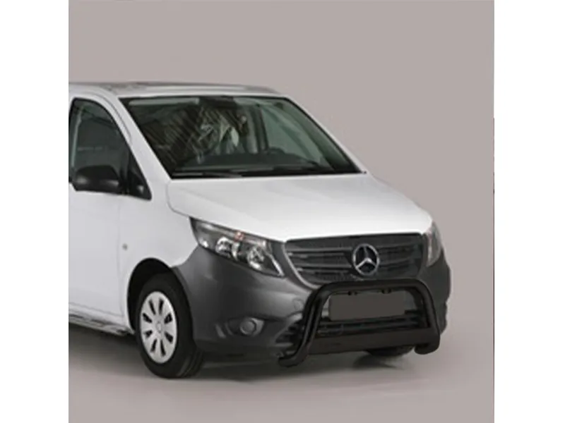 Frontbügel mit Querplatte Edelstahl schwarz Ø 63mm passend für Mercedes eVito 2019 - 2024