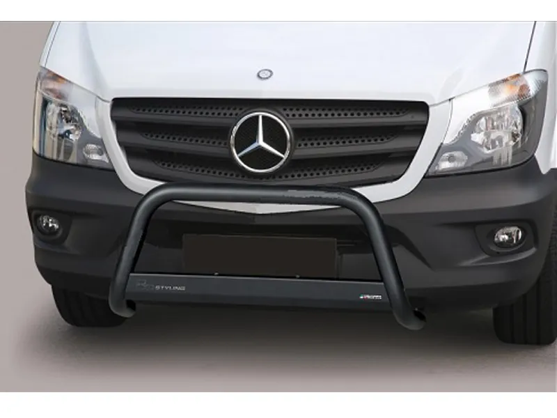 Frontbügel mit Querplatte Edelstahl schwarz Ø 63mm passend für Mercedes Sprinter ab 2018 RWD