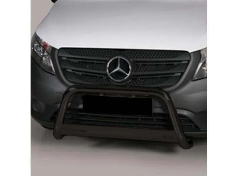 Frontbügel mit Querplatte Edelstahl schwarz Ø 63mm passend für Mercedes V-Klasse 2020 - 2024