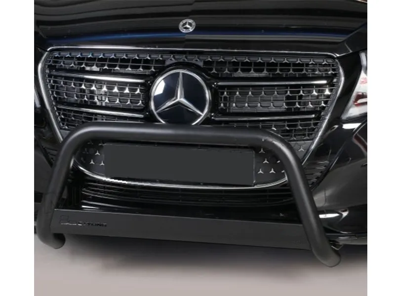 Frontbügel mit Querplatte Edelstahl schwarz Ø 63mm passend für Mercedes V-Klasse ab 2024