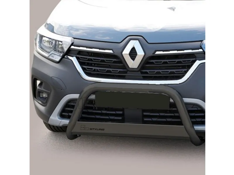 Frontbügel mit Querplatte Edelstahl schwarz Ø 63mm passend für Renault Kangoo E-Tech ab 2023