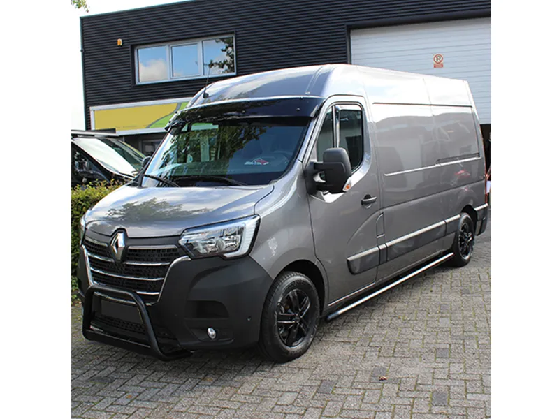 Frontbügel mit Querplatte Edelstahl schwarz Ø 63mm passend für Renault Master 2019 - 2024