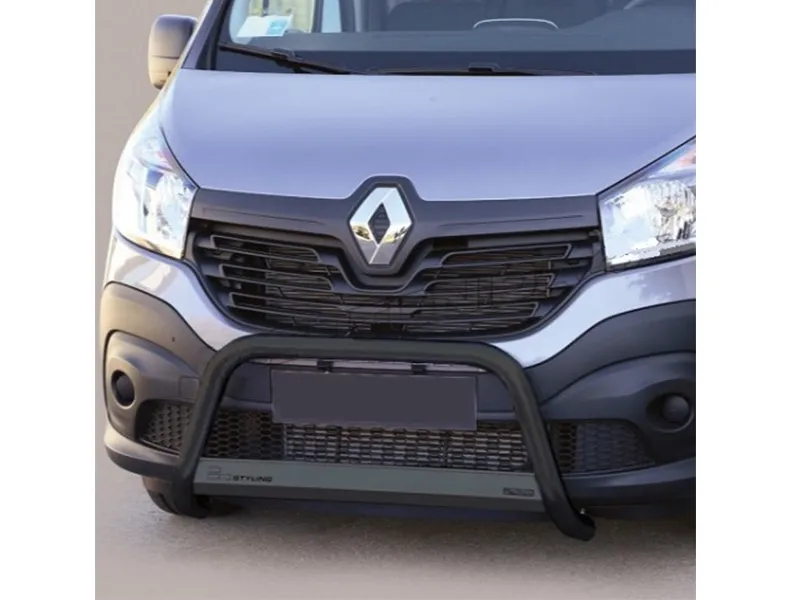 Frontbügel mit Querplatte Edelstahl schwarz Ø 63mm passend für Renault Trafic III 2014 - 2022