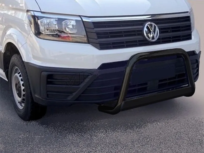 Frontbügel mit Querplatte Edelstahl schwarz Ø 63mm passend für VW Crafter 2017 - 2022