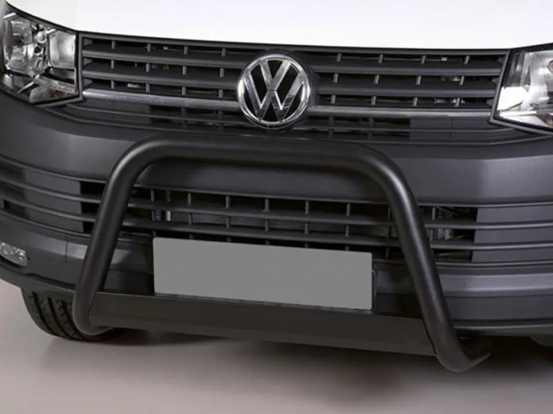 Frontbügel mit Querplatte Edelstahl schwarz Ø 63mm passend für VW T6 2015 - 2019