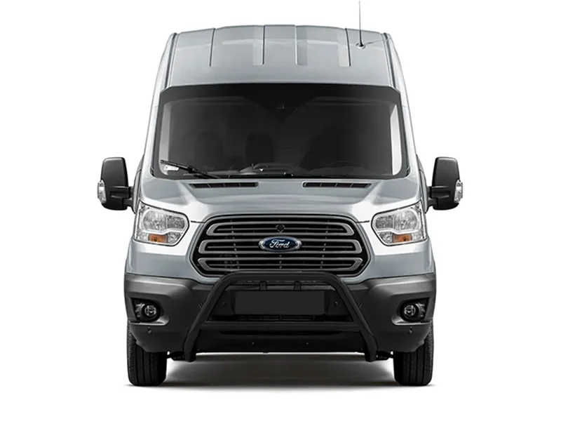 Frontbügel mit Querstange Edelstahl schwarz Ø 70 mm passend für Ford Transit 2014 - 2024