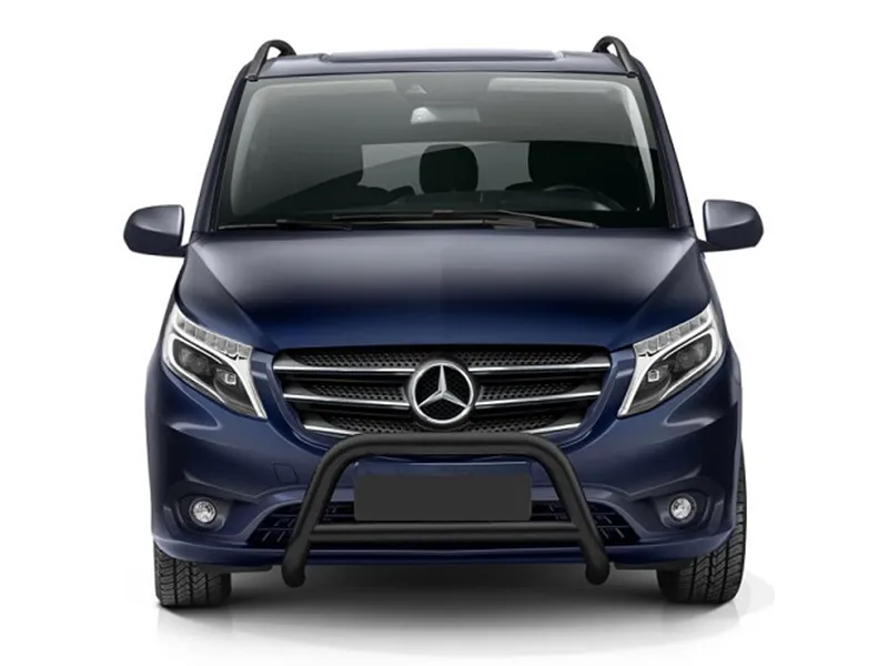 Frontbügel mit Querstange Edelstahl schwarz Ø 70 mm passend für Mercedes Vito 2020 - 2024