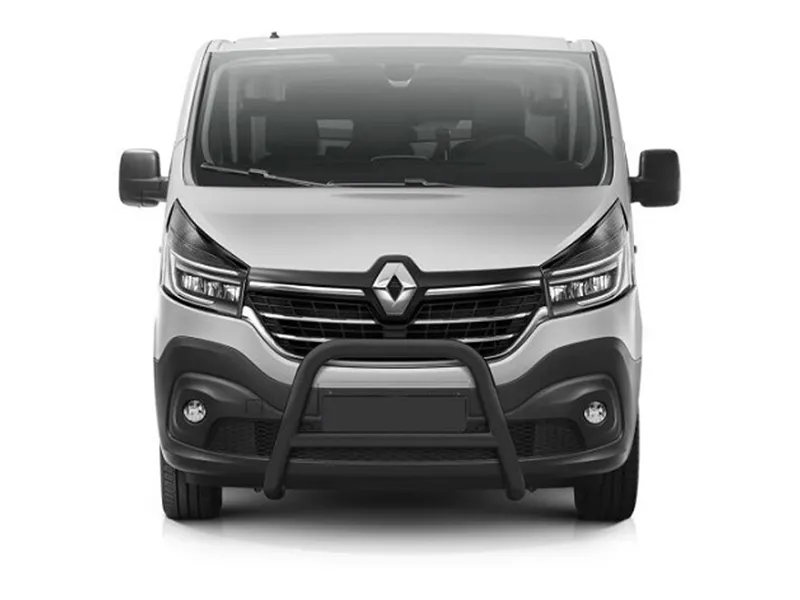 Frontbügel mit Querstange Edelstahl schwarz Ø 70 mm passend für Renault Trafic III 2014 - 2022