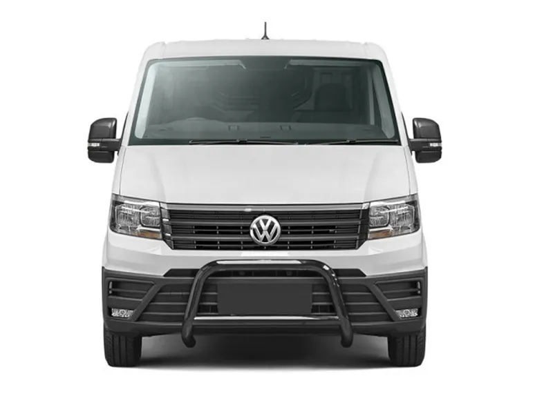 Frontbügel mit Querstange Edelstahl schwarz Ø 70 mm passend für VW Crafter 2017 - 2022