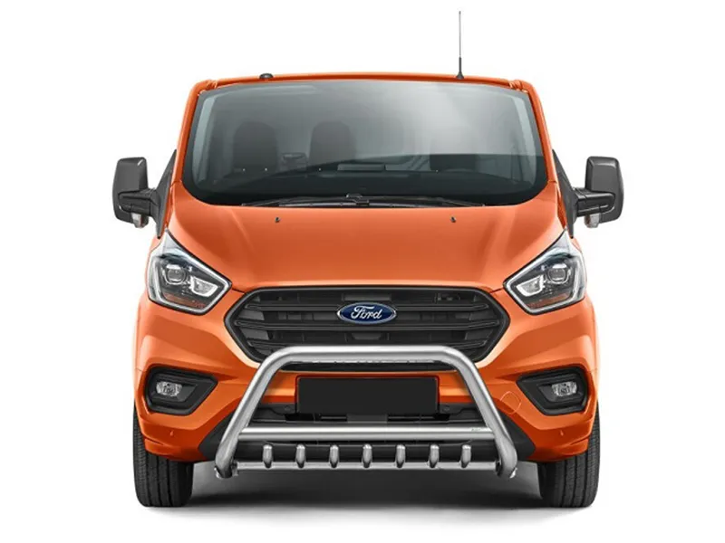 Frontbügel mit Unterfahrschutz Edelstahl Ø 70 mm passend für Ford Transit Custom 2018 - 2023