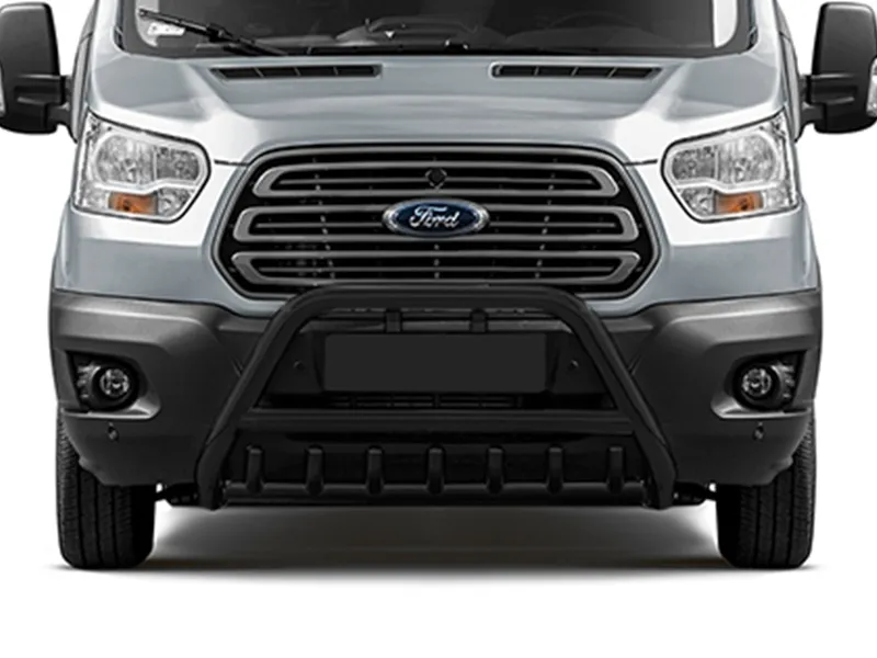 Frontbügel mit Unterfahrschutz Edelstahl schwarz Ø 70 mm passend für Ford Transit 2014 - 2024