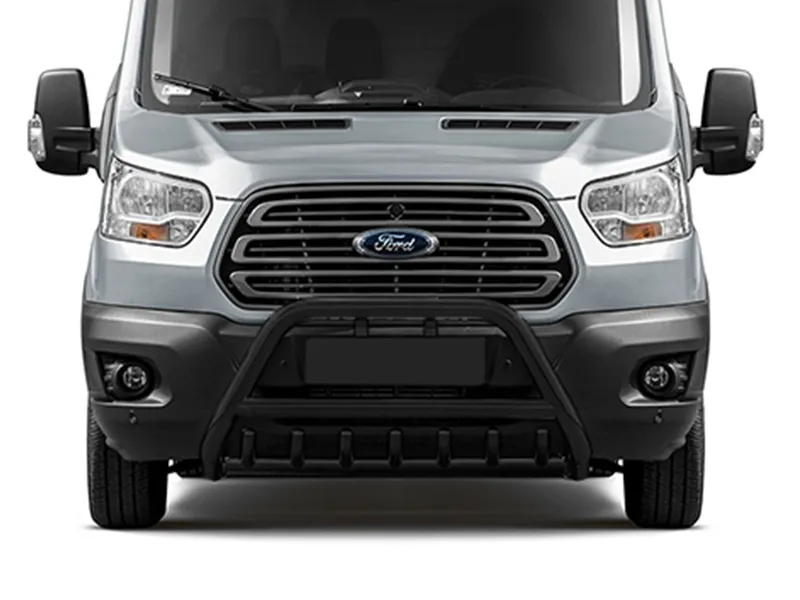 Frontbügel mit Unterfahrschutz Edelstahl schwarz Ø 70 mm passend für Ford Transit ab 2024