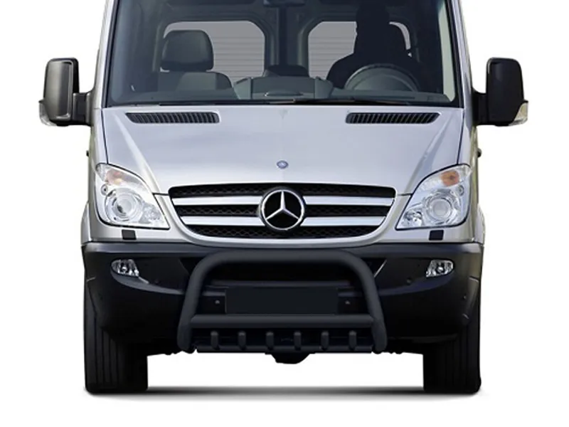 Frontbügel mit Unterfahrschutz Edelstahl schwarz Ø 70 mm passend für Mercedes Sprinter 2006 - 2018