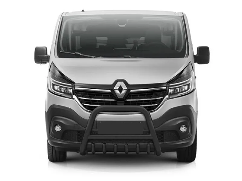 Frontbügel mit Unterfahrschutz Edelstahl schwarz Ø 70 mm passend für Renault Trafic III 2014 - 2022