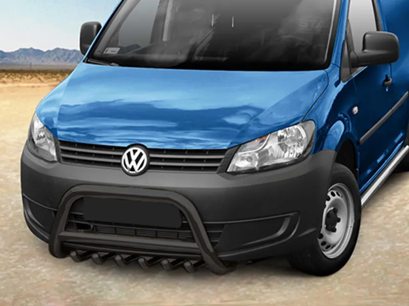 Frontbügel mit Unterfahrschutz Edelstahl schwarz Ø 70 mm passend für VW Caddy 2010 - 2021