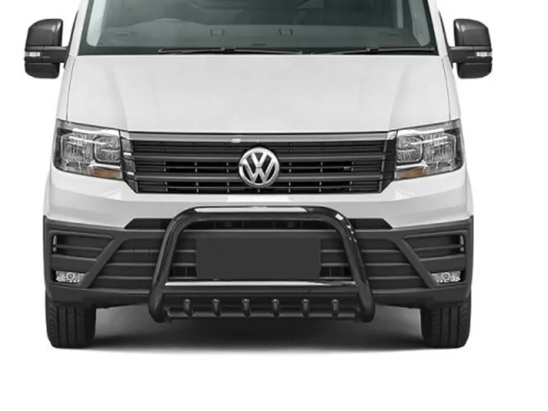 Frontbügel mit Unterfahrschutz Edelstahl schwarz Ø 70 mm passend für VW Crafter 2017 - 2022