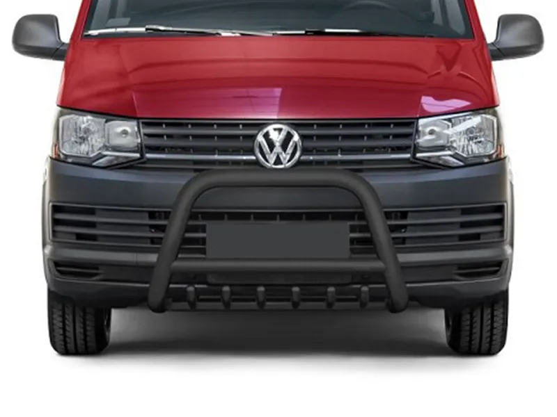 Frontbügel mit Unterfahrschutz Edelstahl schwarz Ø 70 mm passend für VW T6 2015 - 2019