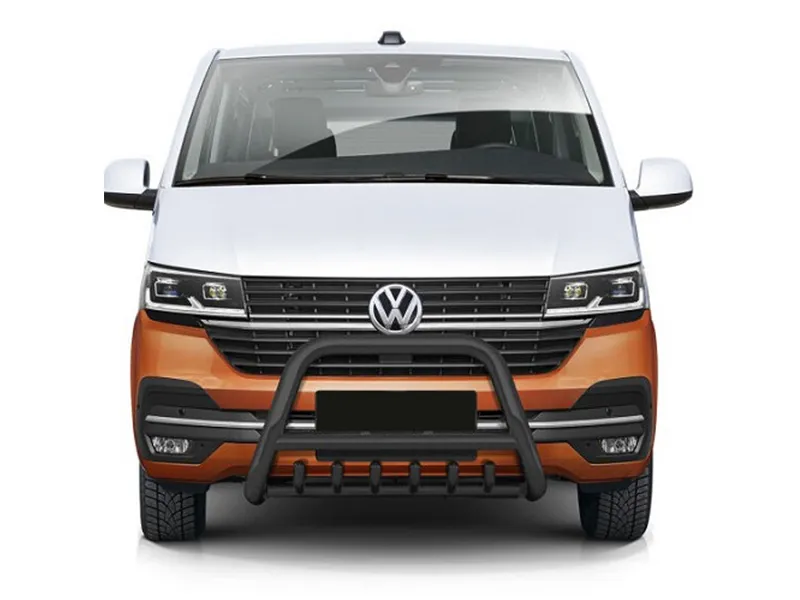 Frontbügel mit Unterfahrschutz Edelstahl schwarz Ø 70 mm passend für VW T6.1 2019 - 2024