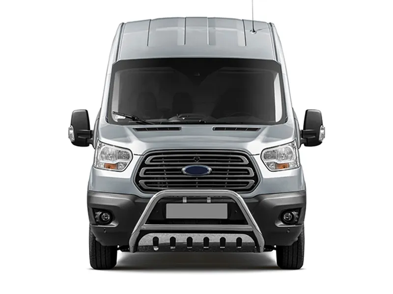Frontbügel mit Unterfahrschutzplatte Edelstahl Ø 70 mm passend für Ford Transit 2014 - 2024