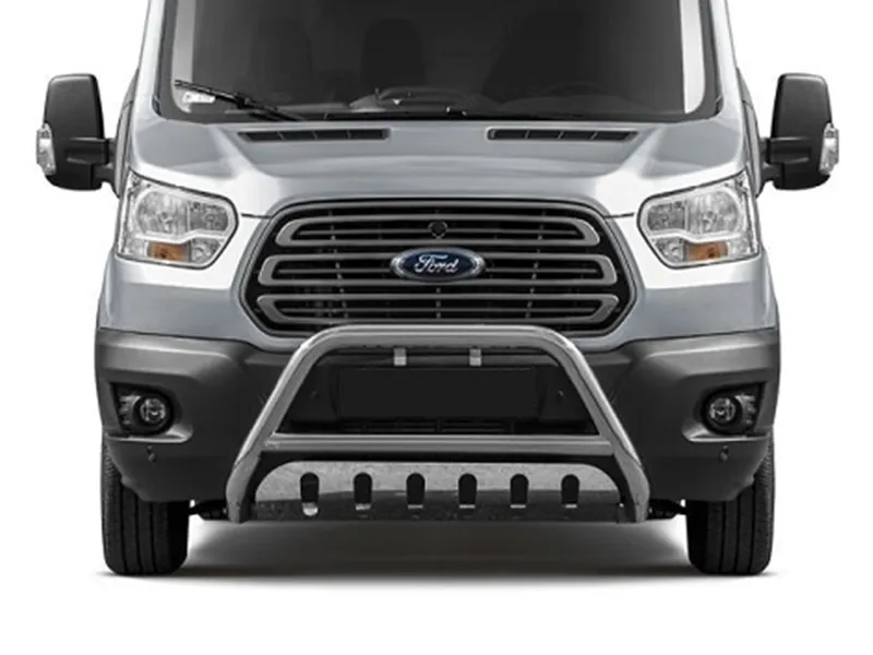 Frontbügel mit Unterfahrschutzplatte Edelstahl Ø 70 mm passend für Ford Transit ab 2024