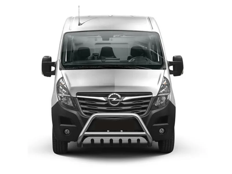 Frontbügel mit Unterfahrschutzplatte Edelstahl Ø 70 mm passend für Opel Movano B FL 2019 - 2022