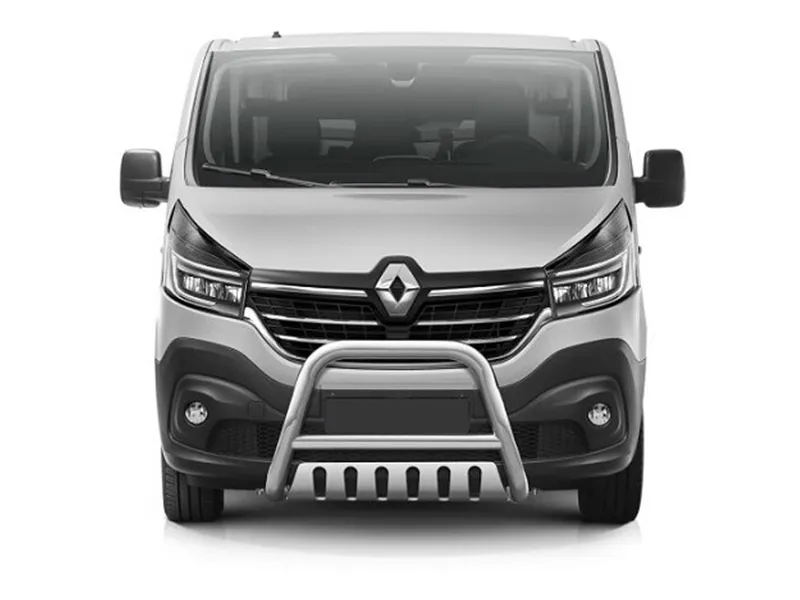 Frontbügel mit Unterfahrschutzplatte Edelstahl Ø 70 mm passend für Renault Trafic III 2014 - 2022