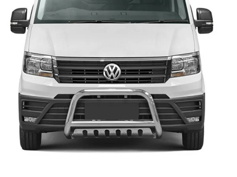 Frontbügel mit Unterfahrschutzplatte Edelstahl Ø 70 mm passend für VW Crafter 2017 - 2022