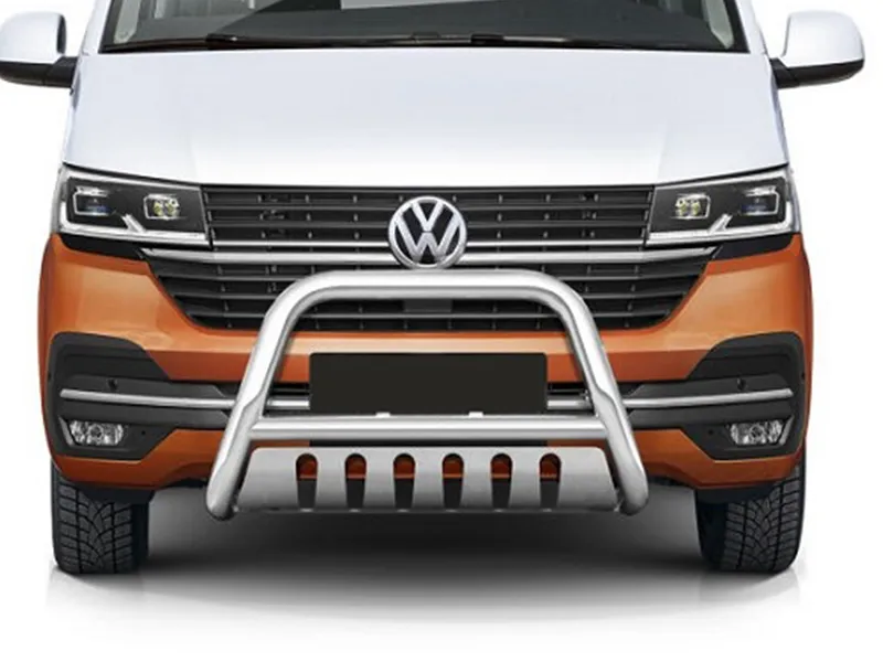 Frontbügel mit Unterfahrschutzplatte Edelstahl Ø 70 mm passend für VW T6.1 2019 - 2024
