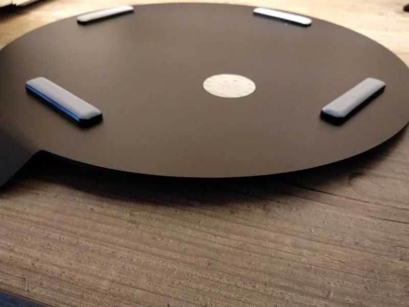 Gleitbrett rund Ø360 mm mit Griff Alu eloxiert schwarz matt