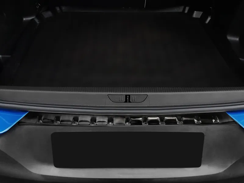 GRAPHIT schwarz  Ladekantenschutz Edelstahl passend für Opel Grandland X ab 10/2017 bis 2021