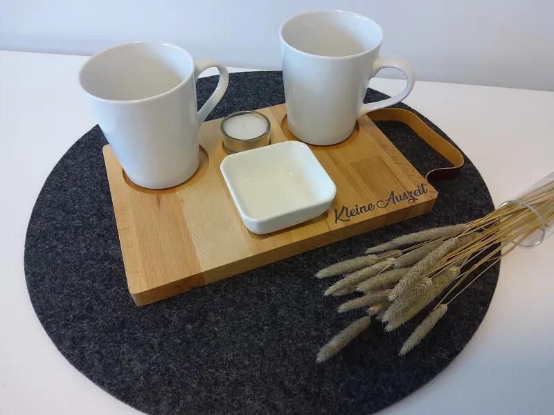 Holztablett FOR TWO für die kleine Auszeit zwischendurch von Ideenreich