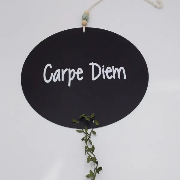 Ideenreich Design Deko Board Alu schwarz |Carpe Diem|