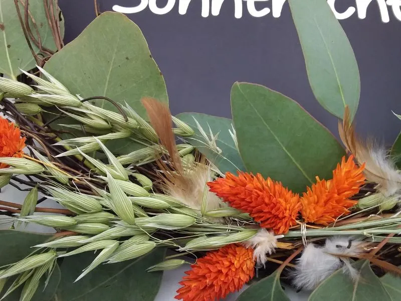 Dekoschild mit Wunschnamen und Trockenblumen | PERSONALISIERT |