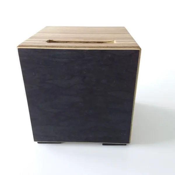 Lautsprecher Handy Design Woodspeaker Handy-Ladestation Cube Massivholz mit edlem Vogelaugenfurnierholz schwarz