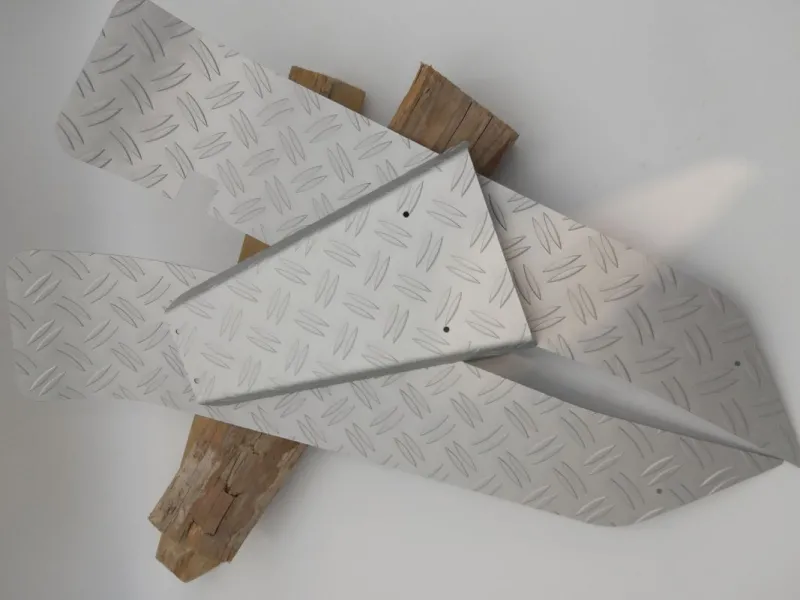 Rollertrittbleche Alu Riffel silber eloxiert passend für Vespa PK mit Abd. Mittelkonsole 3teilig