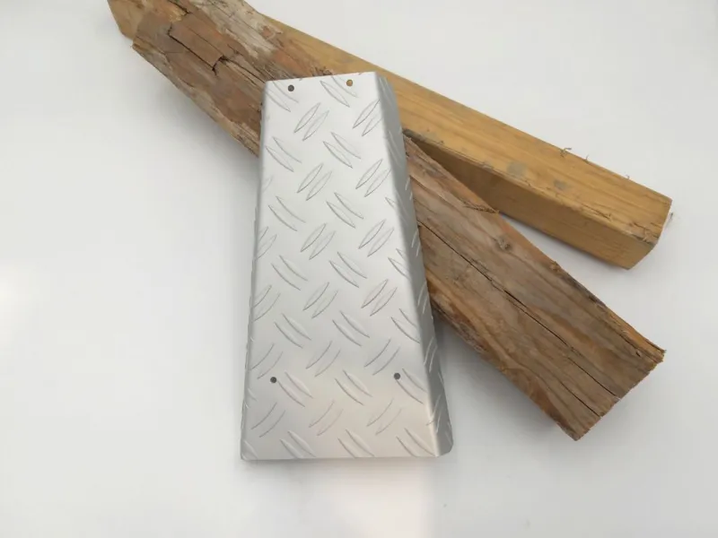 Rollertrittbleche Alu Riffel silber eloxiert passend für Vespa PK mit Abd. Mittelkonsole 3teilig